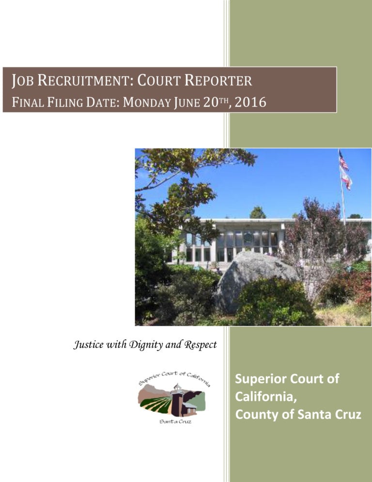 10 Days to Apply for Santa Cruz County Official Court Reporter Position